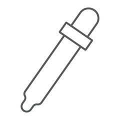 Eyedropper thin line icon, tools and design, pipette sign, vector graphics, a linear pattern on a white background, eps 10.