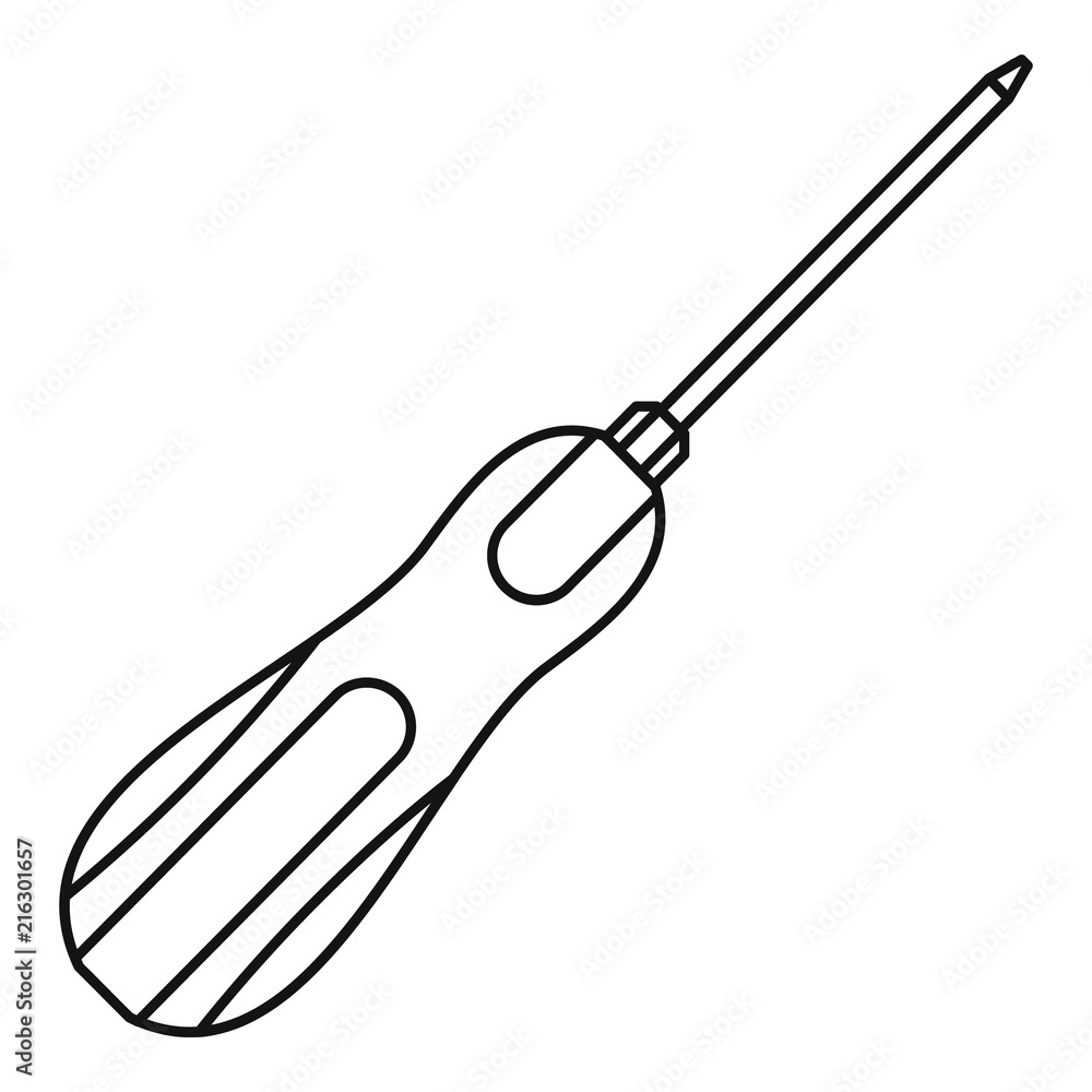Poster screwdriver icon. outline screwdriver vector icon for web design isolated on white background