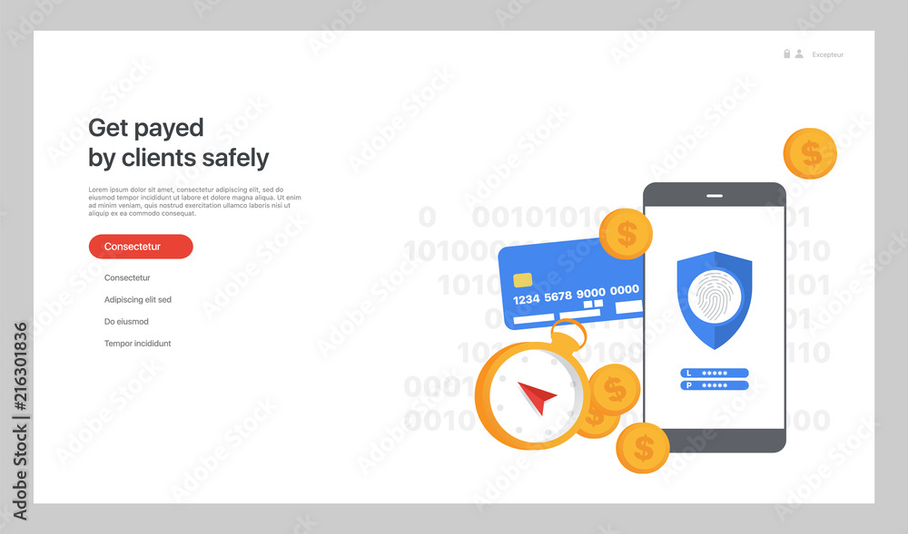 Aufkleber the general data protection regulation. exchange design flat concept. technology web, internet infor