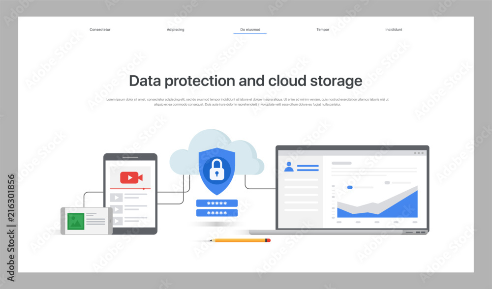 Aufkleber the general data protection regulation. exchange design flat concept. technology web, internet infor