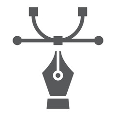 Curvature tool glyph icon, tools and design, curve sign, vector graphics, a linear pattern on a white background, eps 10.