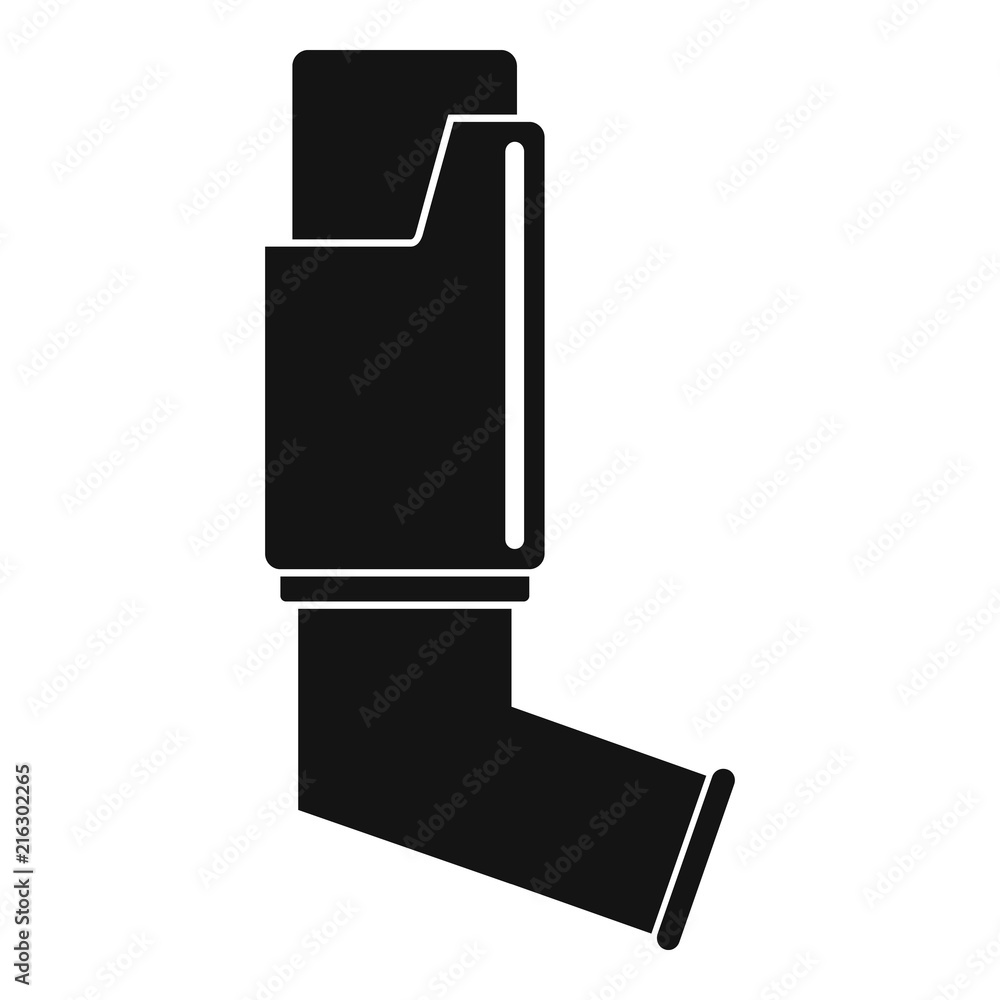 Poster asthma inhaler icon. simple illustration of asthma inhaler vector icon for web design isolated on wh