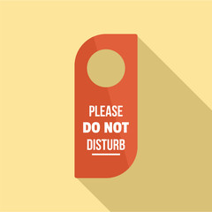 Please do not disturb hanger tag icon. Flat illustration of please do not disturb hanger tag vector icon for web design