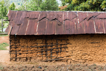 Lehmhütte in Afrika