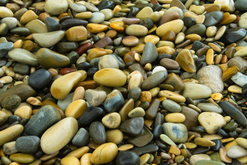 sea pebbles close-up