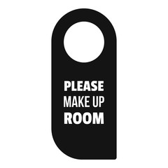 Please make up room hanger tag icon. Simple illustration of please make up room hanger tag vector icon for web design isolated on white background