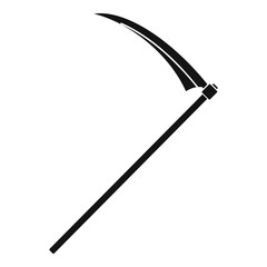 Farm scythe icon. Simple illustration of farm scythe vector icon for web design isolated on white background