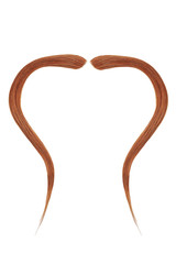 Thin red mustache, isolated on white background