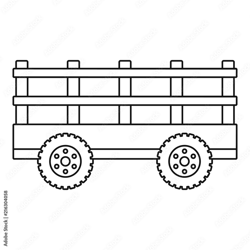 Poster trail tractor icon. outline trail tractor vector icon for web design isolated on white background