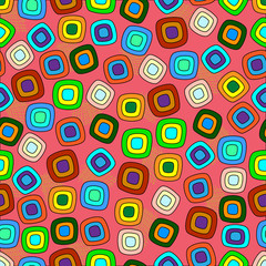 Seamless geometric pattern. Abstract background with geometric shapes. Pattern for fabric, gift wrapping, paper design, wallpaper, textile, tile, carpet. Vector illustration with squares.