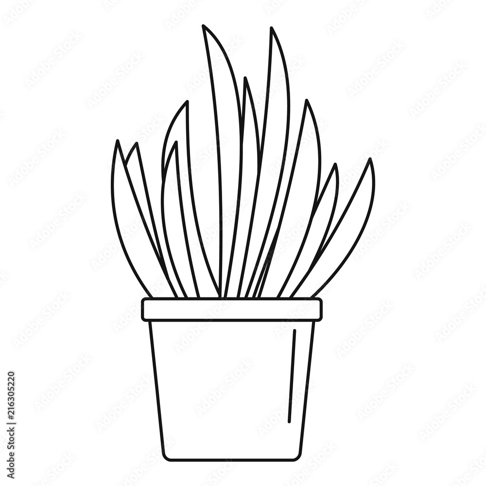 Poster cacti pot icon. outline cacti pot vector icon for web design isolated on white background