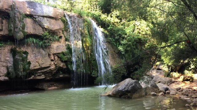 Small waterfalls of Campdevanol in Girona, Spain.