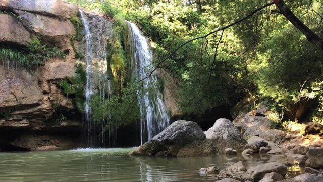 Small waterfalls of Campdevanol in Girona, Spain.