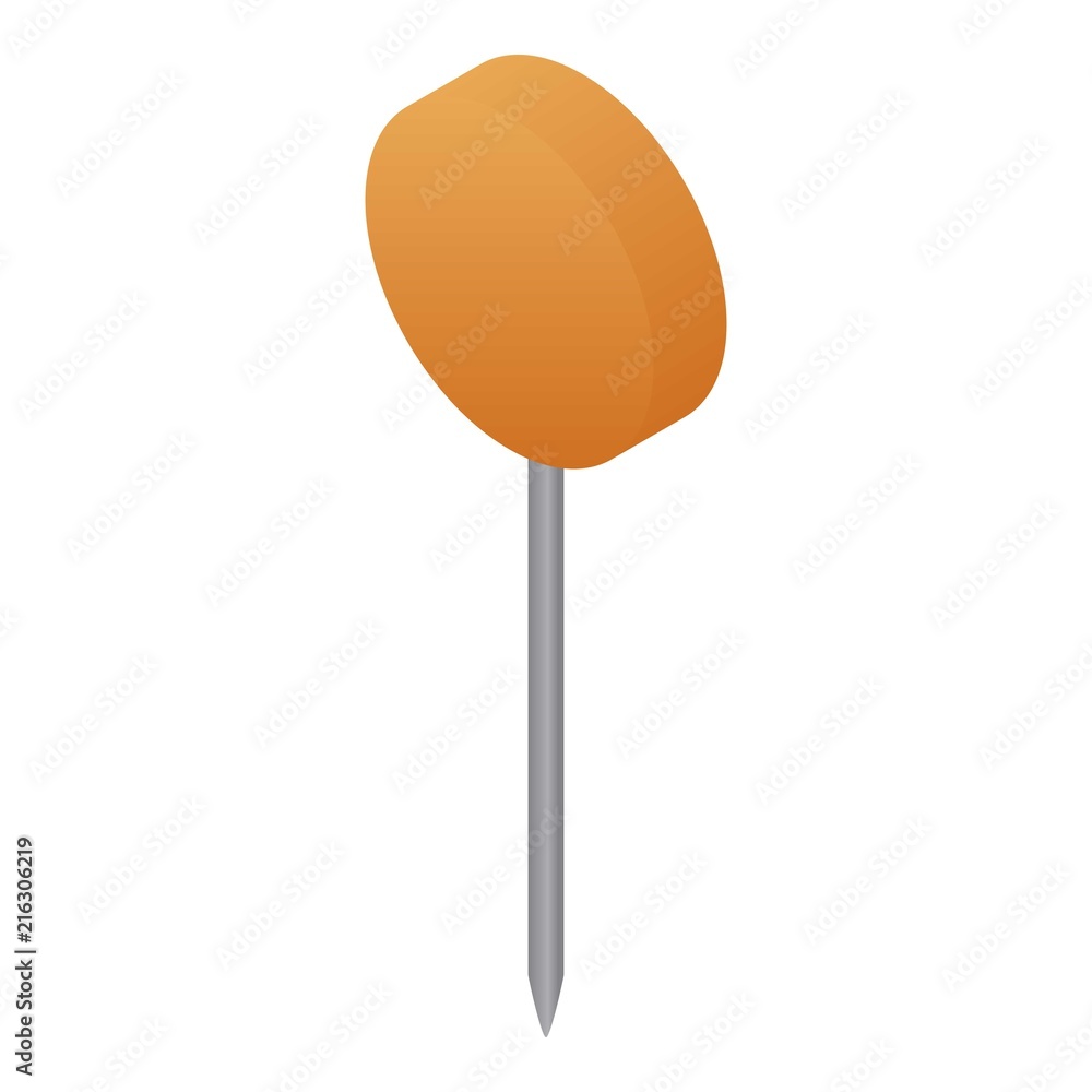 Poster orange map pin icon. isometric of orange map pin vector icon for web design isolated on white backgr