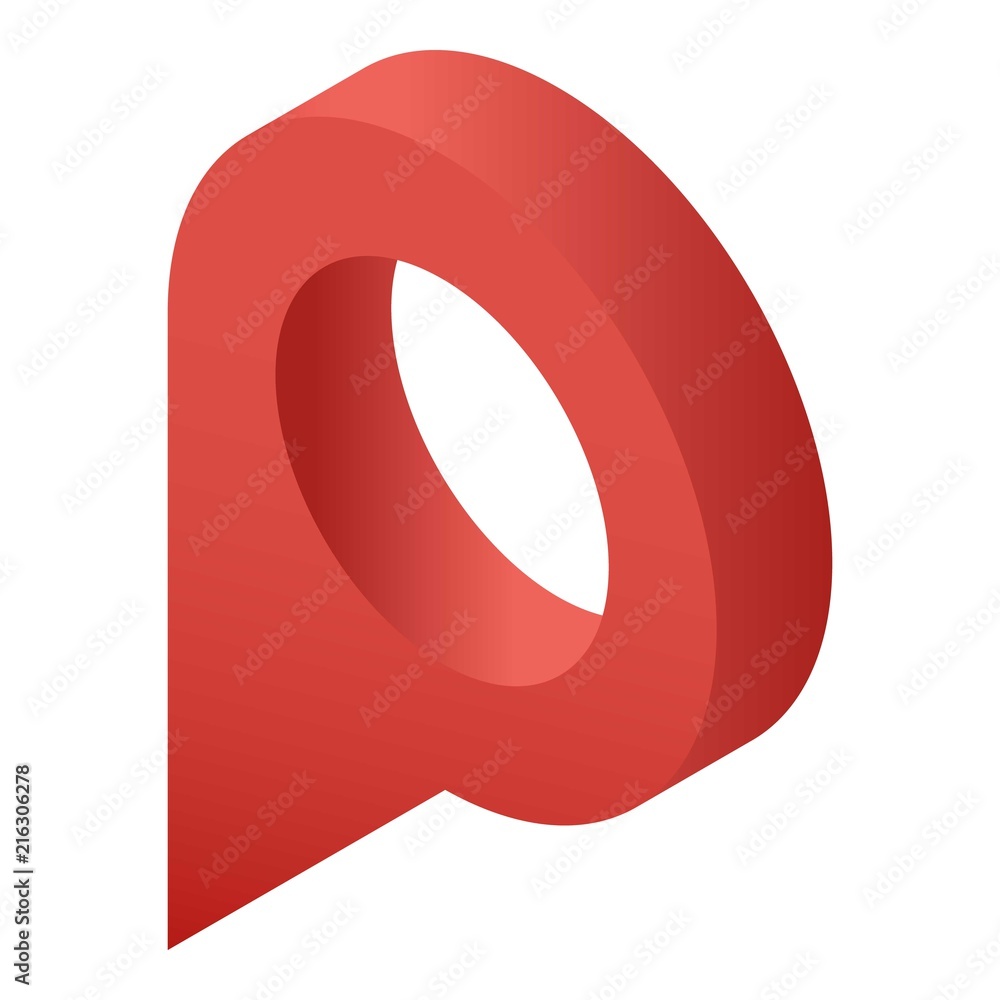 Aufkleber red pointer icon. isometric of red pointer vector icon for web design isolated on white background