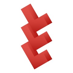 Obraz premium Red map arrow icon. Isometric of red map arrow vector icon for web design isolated on white background