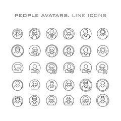 People avatars. Line icon