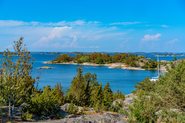 Fototapeta na wymiar A view of St. Anna archipelago in the Baltic sea,