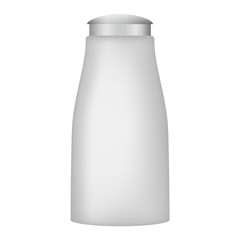 Hair skin bottle mockup. Realistic illustration of hair skin bottle vector mockup for web design isolated on white background