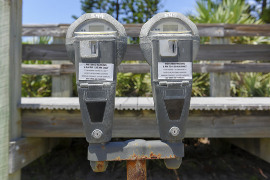 Old parking meters