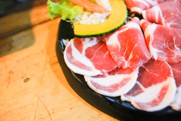 red beef in plate