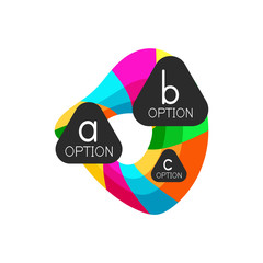 Abstract colorful geometric option infographics design template with sample abc options. Abstract background for business presentation or information banner