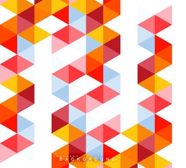 Multicolored triangles abstract background, mosaic tiles concept