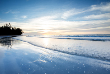 Beautiful and romantic sunset colour at the beach. suitable for background. 