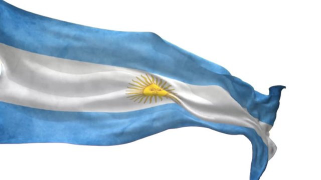 Argentina Flag waving animation with alpha channel, easy to use