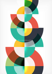 Obraz premium Minimal circle abstract background design, multicolored template for business or technology presentation or web brochure cover layout, wallpaper