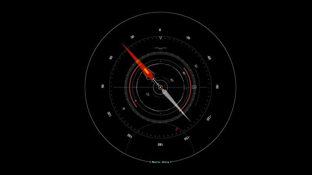 White Orange HUD Compass Interface Motion Graphic Element