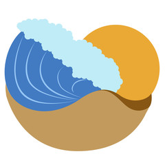 Isolated ocean wave icon