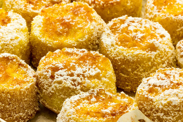 Sweet donuts with jam