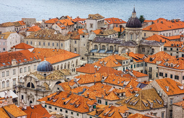 Fototapeta na wymiar Dubrovnik old town houses landscape, Croatia