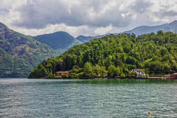 Fototapeta na wymiar Como lake landscape, Italy, Lombardy, Lenno