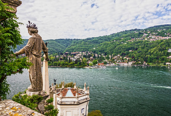 Obraz premium Stresa lake view. Lombardy, Italy. Isola Bella island
