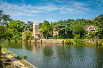 Île Barbe sur la Saône à Lyon