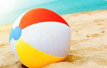 Background with a beach ball