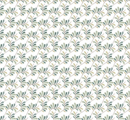 Floral Stylish Seamless Pattern. Vector Leaf background. Fabric Doodle Flower Ornament texture.