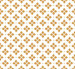 Vector Golden Floral Modern Seamless Pattern. Monochrome Retro Texture. Hipster Geometric Background.