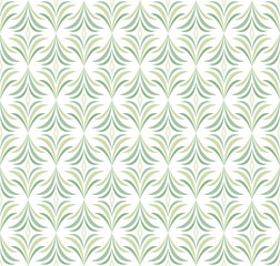 Elegant Green Damask Floral Vector Seamless Pattern. Decorative Flower Illustration. Abstract Art Deco Background.