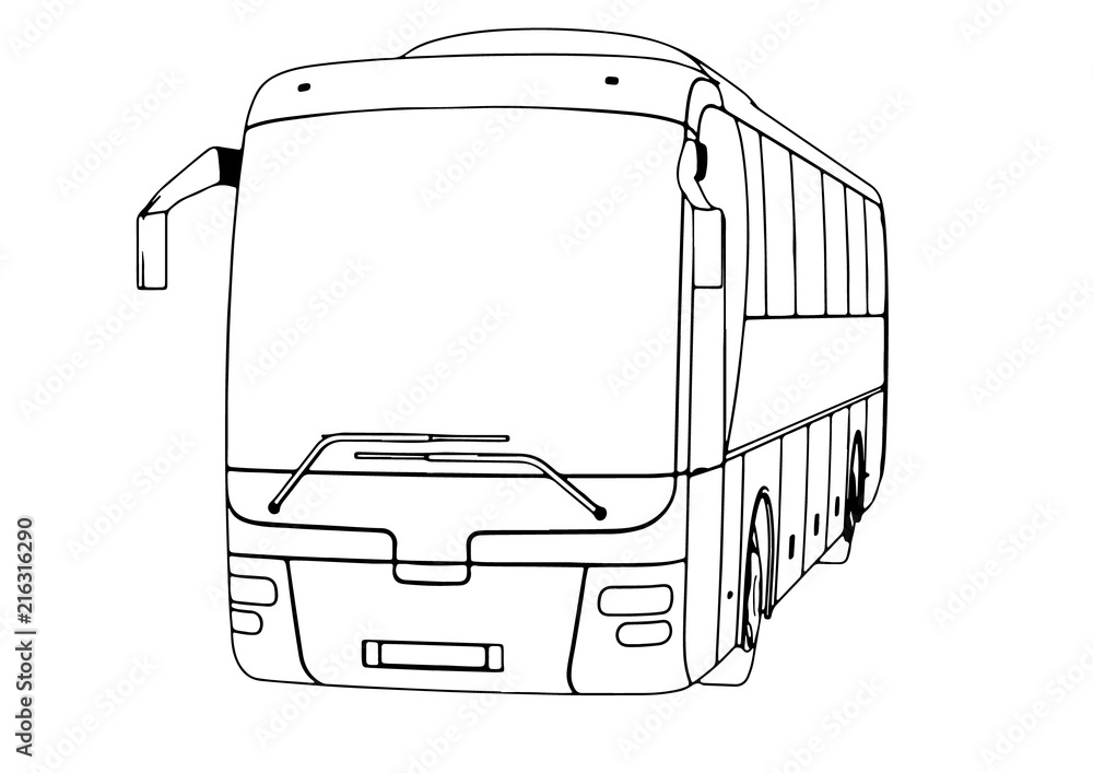 Sticker vector bus sketch