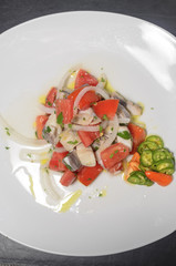 Delicioso platillo mexicano gourmet, ceviche de pescado