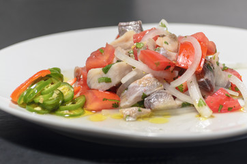 Delicioso platillo mexicano gourmet, ceviche de pescado