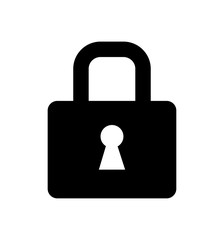 Lock icon vector flat style isolated on white 