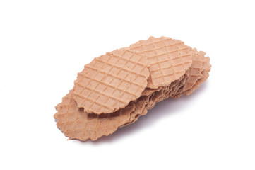 Wafers stack snack for breakfast isolated on the white