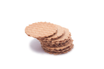 Wafers stack snack for breakfast isolated on the white