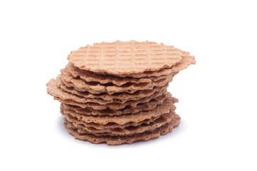 Wafers stack snack for breakfast isolated on the white