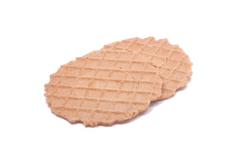 Wafers stack snack for breakfast isolated on the white