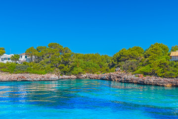 Menorca Island Coast Cliffs with Clean Blue Water